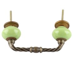 Pea Green Ceramic Cut Bridge Handles