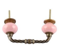 Pink Round Cearmic Cut Bridge Handles 
