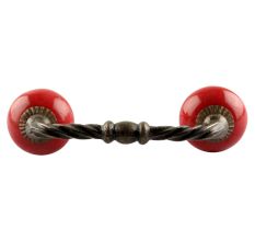Red Ceramic Cut Bridge Handles