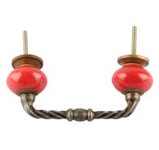Red Ceramic Cut Bridge Handles