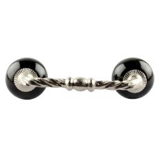 Solid Black Ceramic Cut Bridge Handles