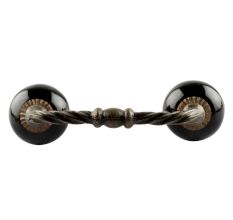 Solid Black Ceramic Cut Bridge Handles