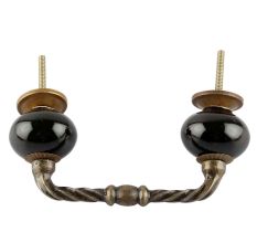 Solid Black Ceramic Cut Bridge Handles