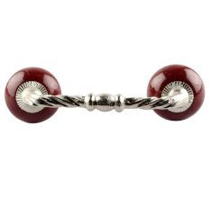 Solid Cherry Ceramic Cut Bridge Handles