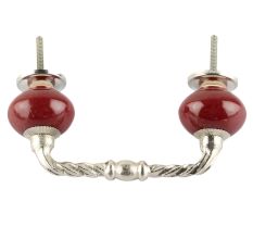 Solid Cherry Ceramic Cut Bridge Handles