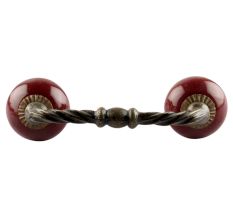 Solid Cherry Ceramic Cut Bridge Handles