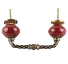 Solid Cherry Ceramic Cut Bridge Handles