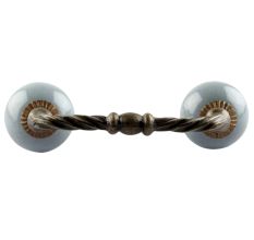 Solid Grey Ceramic Cut Bridge Handles