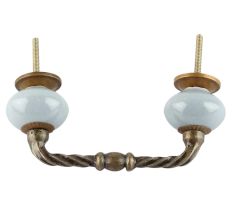 Solid Grey Ceramic Cut Bridge Handles