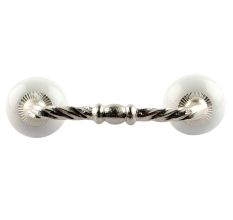 Solid White Ceramic Cut Bridge Handles