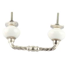 Solid White Ceramic Cut Bridge Handles