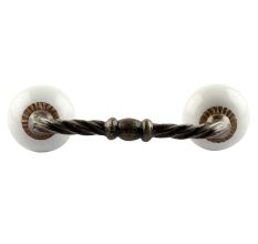 Solid White Ceramic Cut Bridge Handles