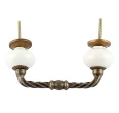 Solid White Ceramic Cut Bridge Handles