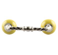 Solid Yellow Ceramic Cut Bridge Handles