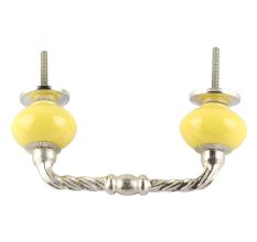 Solid Yellow Ceramic Cut Bridge Handles