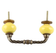 Solid Yellow Ceramic Cut Bridge Handles