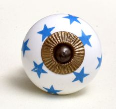 Slate Blue Star Cabinet Knob