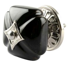 Solid Black Square Ceramic Cabinet Knob Online