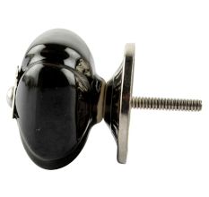 Solid Black Square Ceramic Cabinet Knob Online