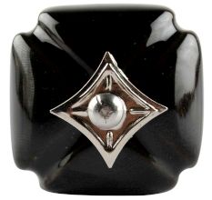 Solid Black Square Ceramic Cabinet Knob Online