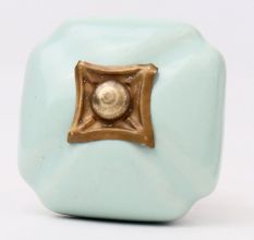 Solid Sage Green Square Ceramic Drawer Knob Online