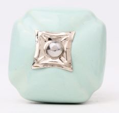 Solid Sage Green Square Ceramic Drawer Knob Online