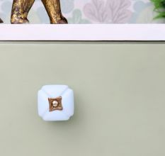Solid Sage Green Square Ceramic Drawer Knob Online