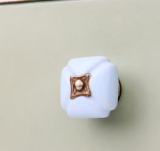 Solid Sage Green Square Ceramic Drawer Knob Online