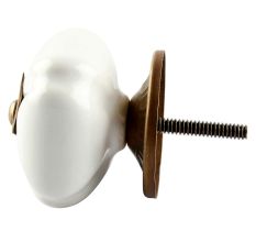 White Square Ceramic Dresser Knob