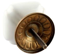 White Square Ceramic Dresser Knob