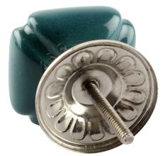 Solid Forest Green Square Ceramic Furniture Knob Online
