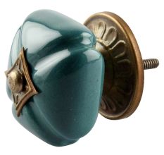 Solid Forest Green Square Ceramic Furniture Knob Online