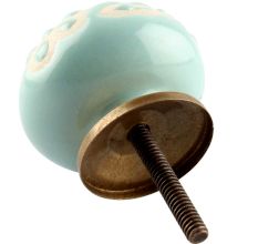 Sage Green Etched Ceramic Floral Drawer Knob Online