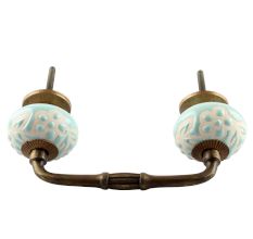 Sage Green Etched Ceramic Bridge Handle