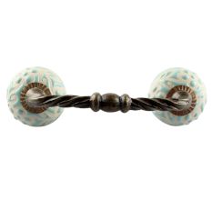 Sage Green Etched Ceramic Cut Bridge Handles