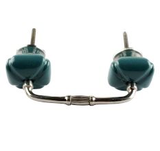 Solid Forest Green Square Ceramic Bridge Handle