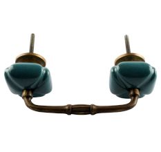 Solid Forest Green Square Ceramic Bridge Handle