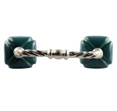 Solid Forest Green Square Ceramic Cut Bridge Handles