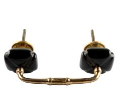 Solid Black Square Ceramic Bridge Handle