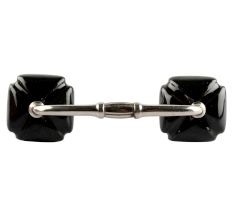 Solid Black Square Ceramic Bridge Handle