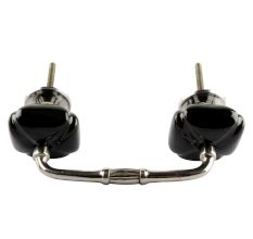 Solid Black Square Ceramic Bridge Handle