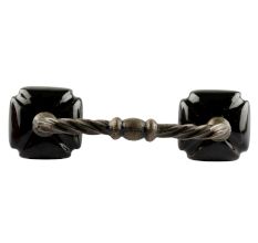 Solid Black Square Ceramic Cut Bridge Handle
