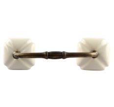 Solid Cream Square Ceramic Bridge Handle