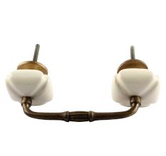 Solid Cream Square Ceramic Bridge Handle