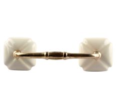 Solid Cream Square Ceramic Bridge Handle