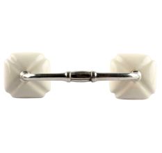 Solid Cream Square Ceramic Bridge Handle