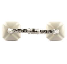 Cream Square Ceramic Cut Bridge Handle