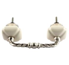 Cream Square Ceramic Cut Bridge Handle
