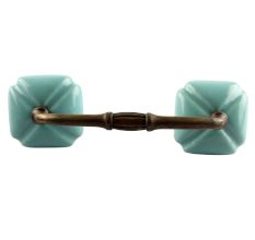 Solid Sage Green Square Ceramic Bridge Handle