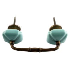Solid Sage Green Square Ceramic Bridge Handle